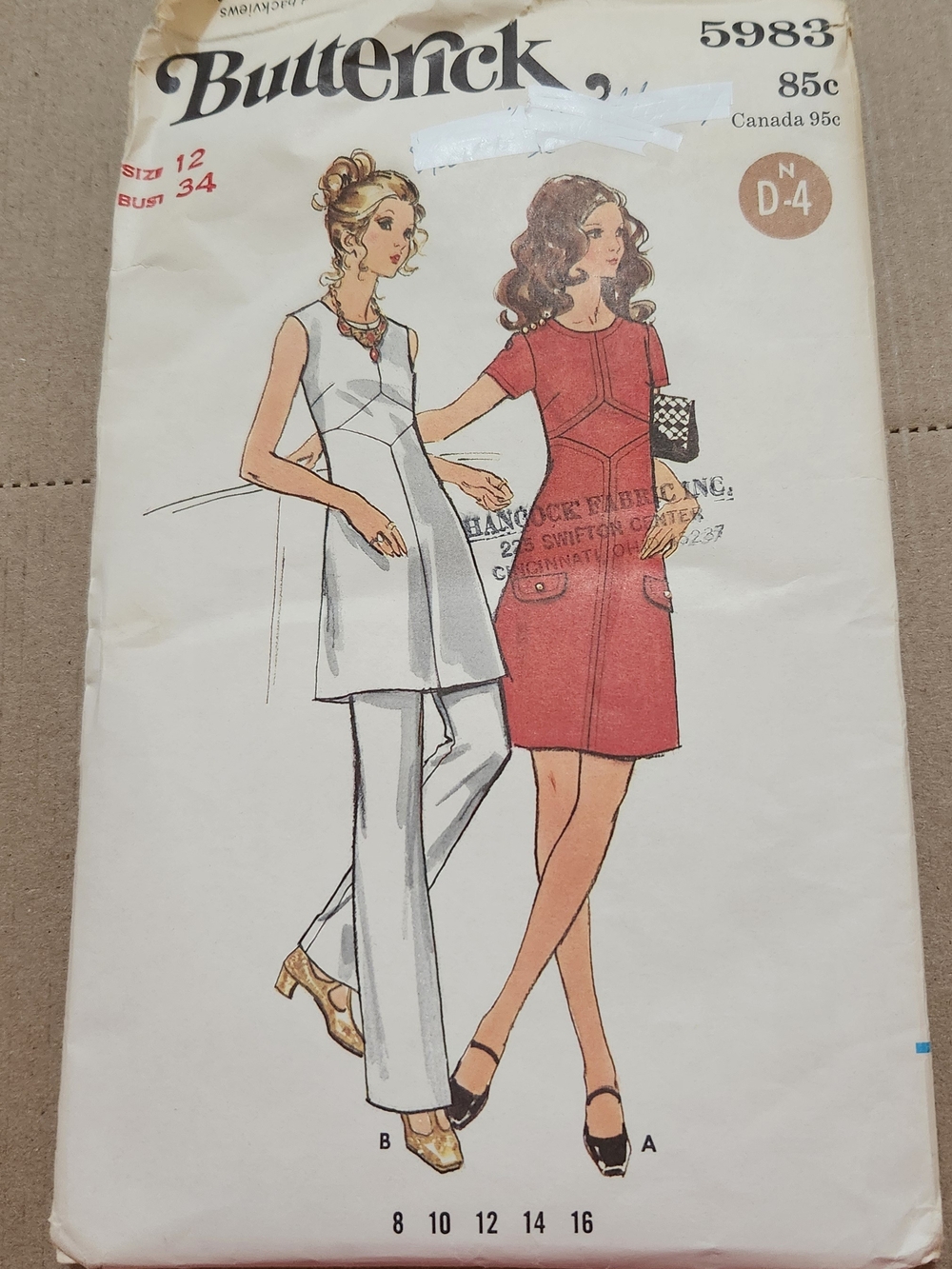 Butterick Women's Tunic and Pants Pattern 5983 – Red and White Options